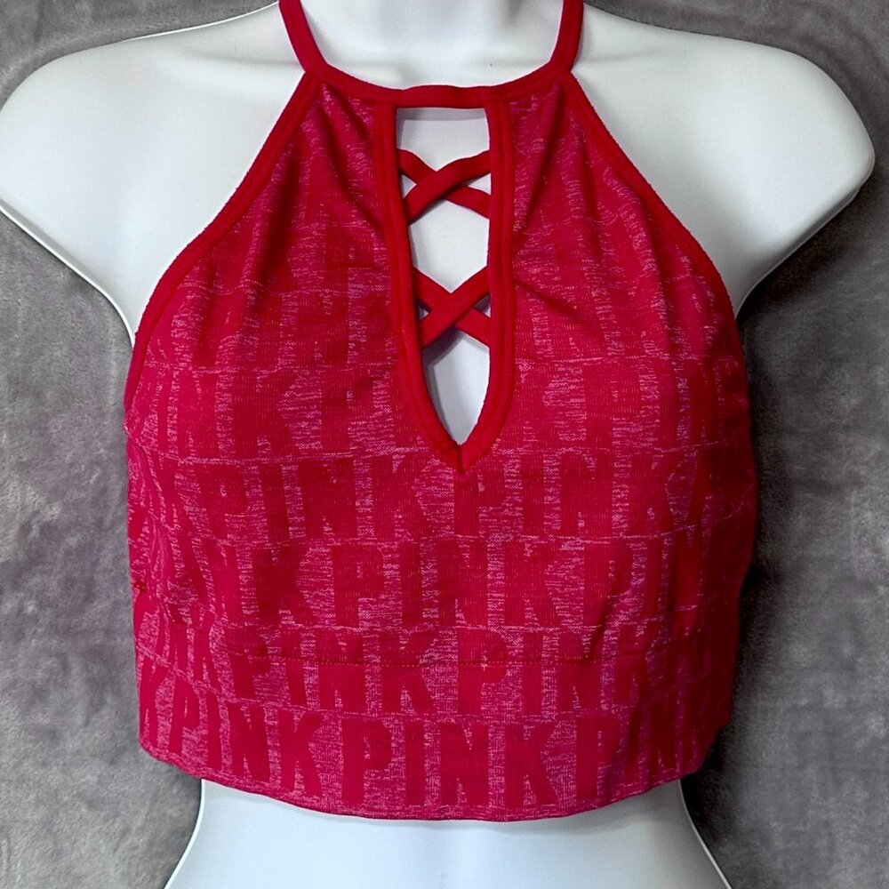 Pink Victoria's Secret Red Cool & Comfy Strappy Bralette Size L